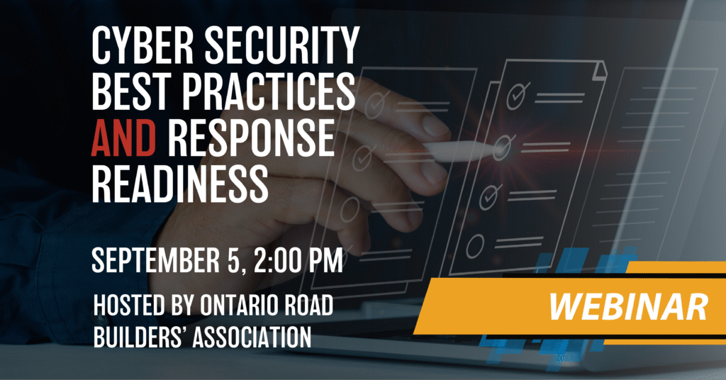 Infographic on Cyber Security Best Practices and Response Readiness Webinar on September 5, 2025, 2:00 pm
