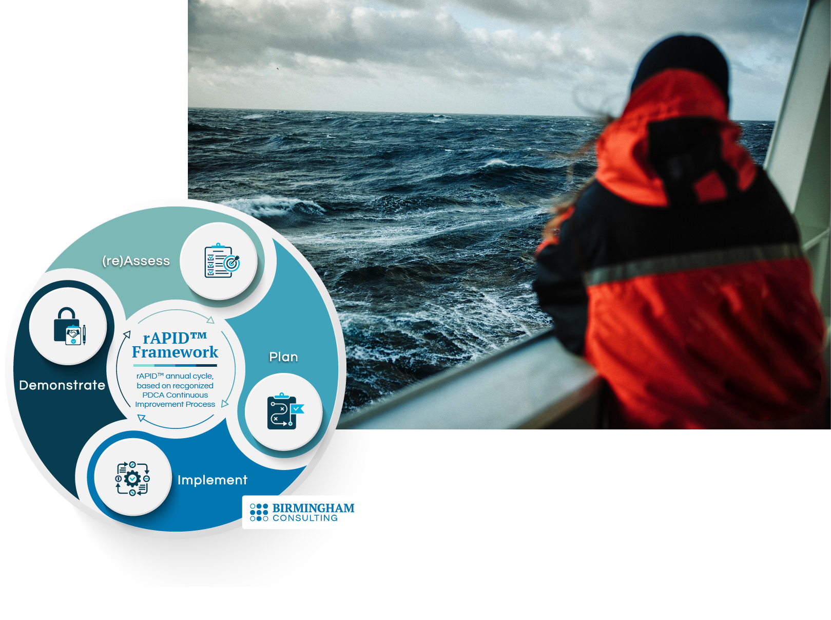 Blue curves and the waves of the sea vector background flat design style - stock illustration